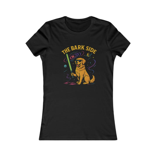 Playful Dog-Themed Women's Tee - "The Bark Side"