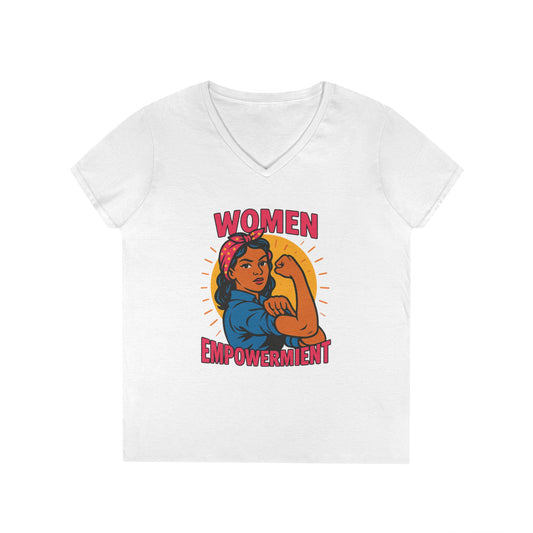 Empowerment Ladies' V-Neck T-Shirt - Women Empowerment Design